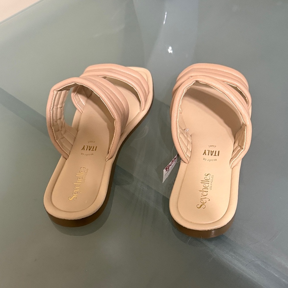 Seychelles Tan Slide Sandals – Size 8 – Flat Minimalist Summer Slides NEW - Picture 3 of 11